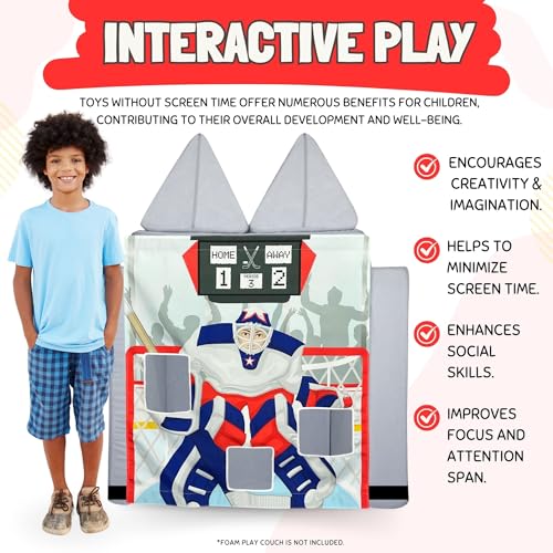 Image of Couch Swag Play Panel for Childrens Foam Sofa Kids Couch (Hockey)