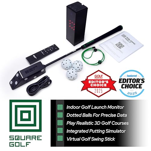 Square Golf Moniteur de Lancement Intérieur Noir