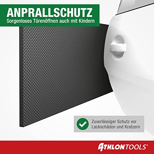 ATHLON TOOLS 2X Auto-Türkantenschutz (9mm) FlexProtect - je 2 m lang - Extra Dicker Türkantenschoner, selbstklebend, wasserabweisend (schwarz)