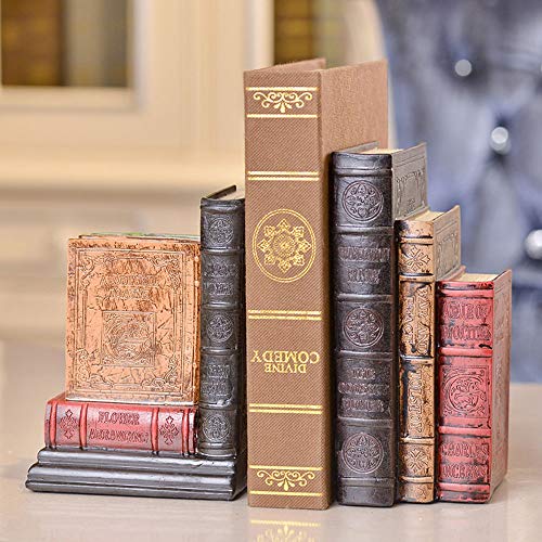 Sujetalibros Vintage Books Resina sujetalibros con Organizador de escritorio...