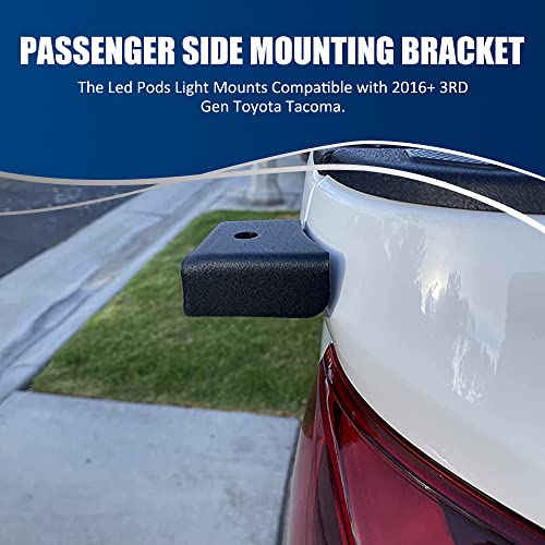 Image of Tacoma Tailgate Pods Mount CB Antenna LED Whip Light Bracket | Compatible with 3rd Gen Toyota Tacoma 2016+, Passenger Side