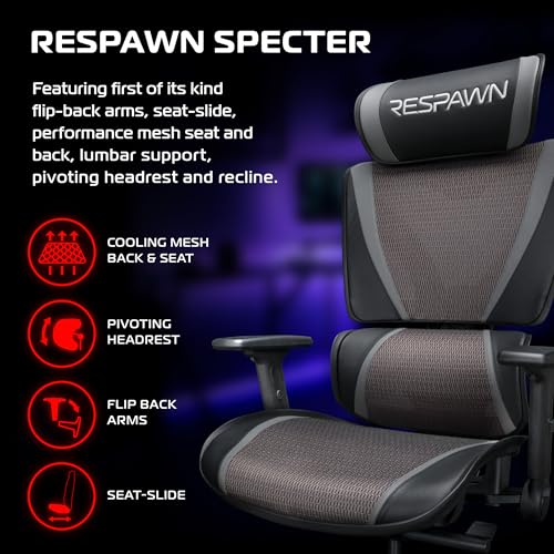 Image of Respawn Specter Ergonomic Mesh Office Chair with Headrest & Lumbar