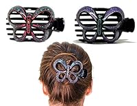 Algopix Similar Product 4 - Butterfly Barrettes Hand Painted Bun