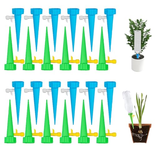 Irrigazione Goccia Automatica, 20 Pezzi Irrigazione Automatica per Piante, Irrigatori a Goccia Set, Regolabile Irrigazione a Goccia con Valvola di Controllo per Interni Esterni Giardino