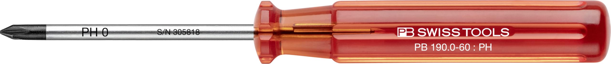 PB Swiss Tools - 4 klasyczne śrubokręty do śrub krzyżakowych, model #1562.CBB, zestaw w kartonowym pudełku, śrubokręty
