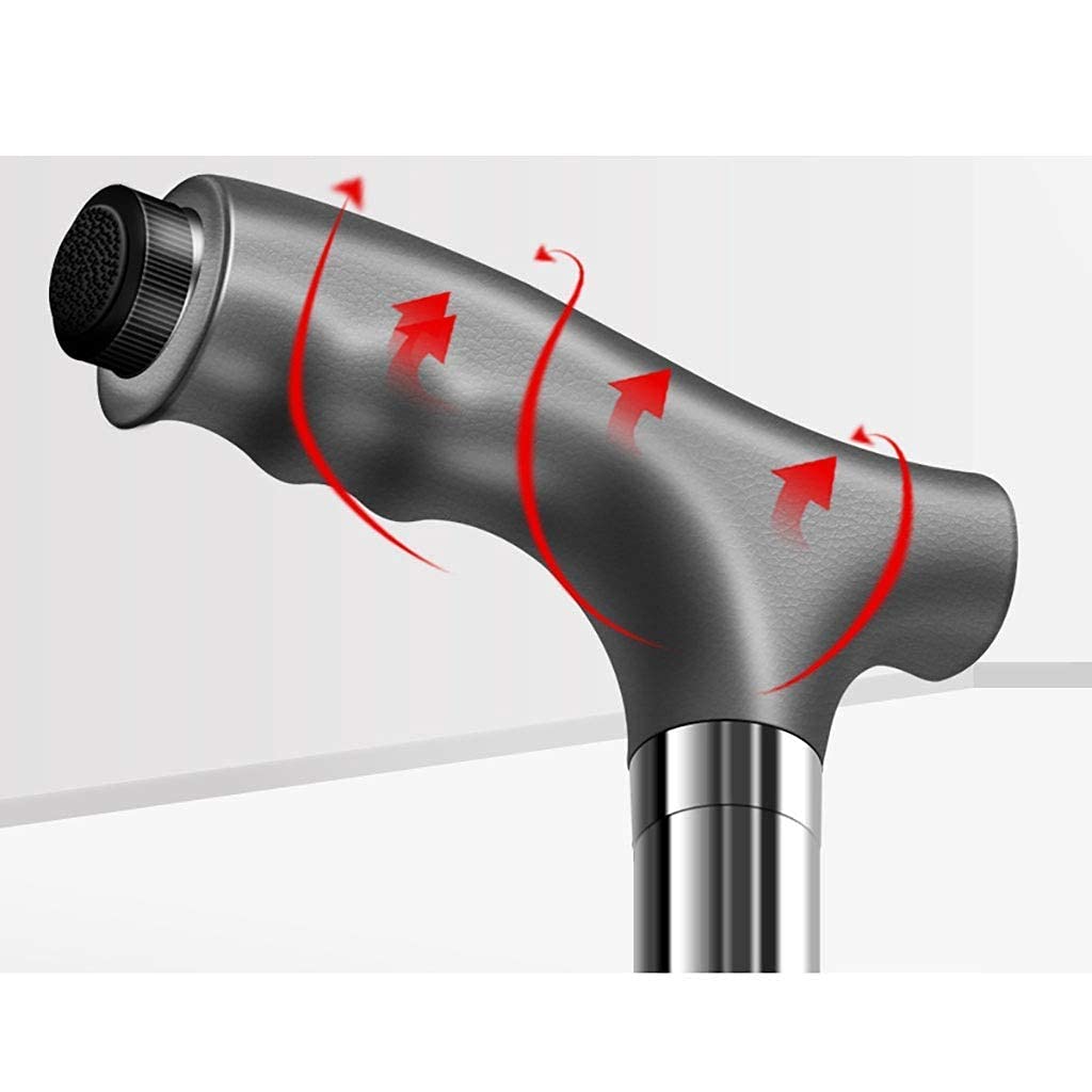 MObyat Andador para Ancianos,Bastón Bastón - con luz Aluminio telescópico Ajustable en Altura Antideslizante Muletas para Personas Mayores de 4 Patas Muletas Plegables de Madera