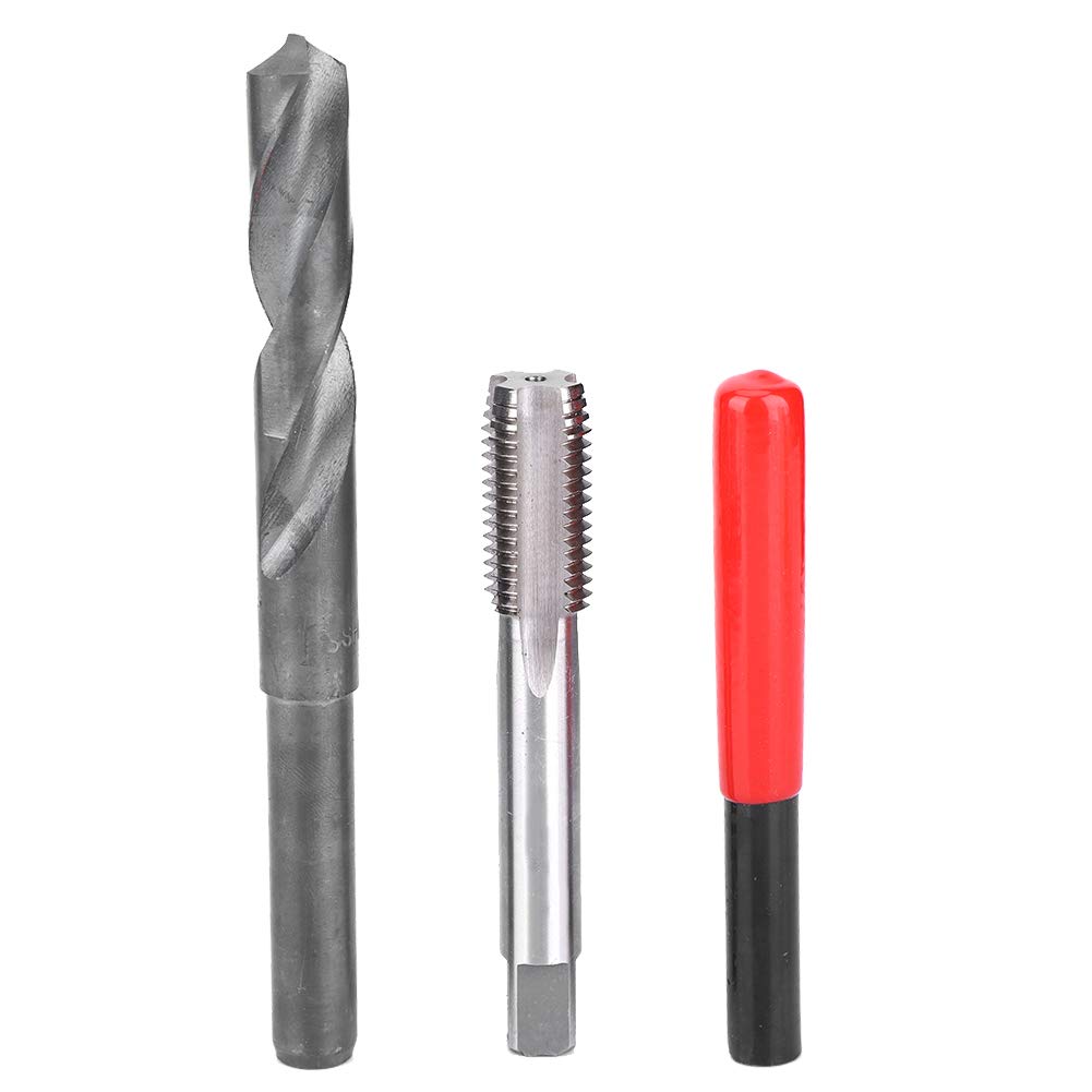 Kit di riparazione filettature - 15 pezzi M14x2 Set di riparazione bobina elicoidale per auto Set di utensili manuali compatibili con inserto filettato Chiave trapano avvitatore in acciaio inossidabil