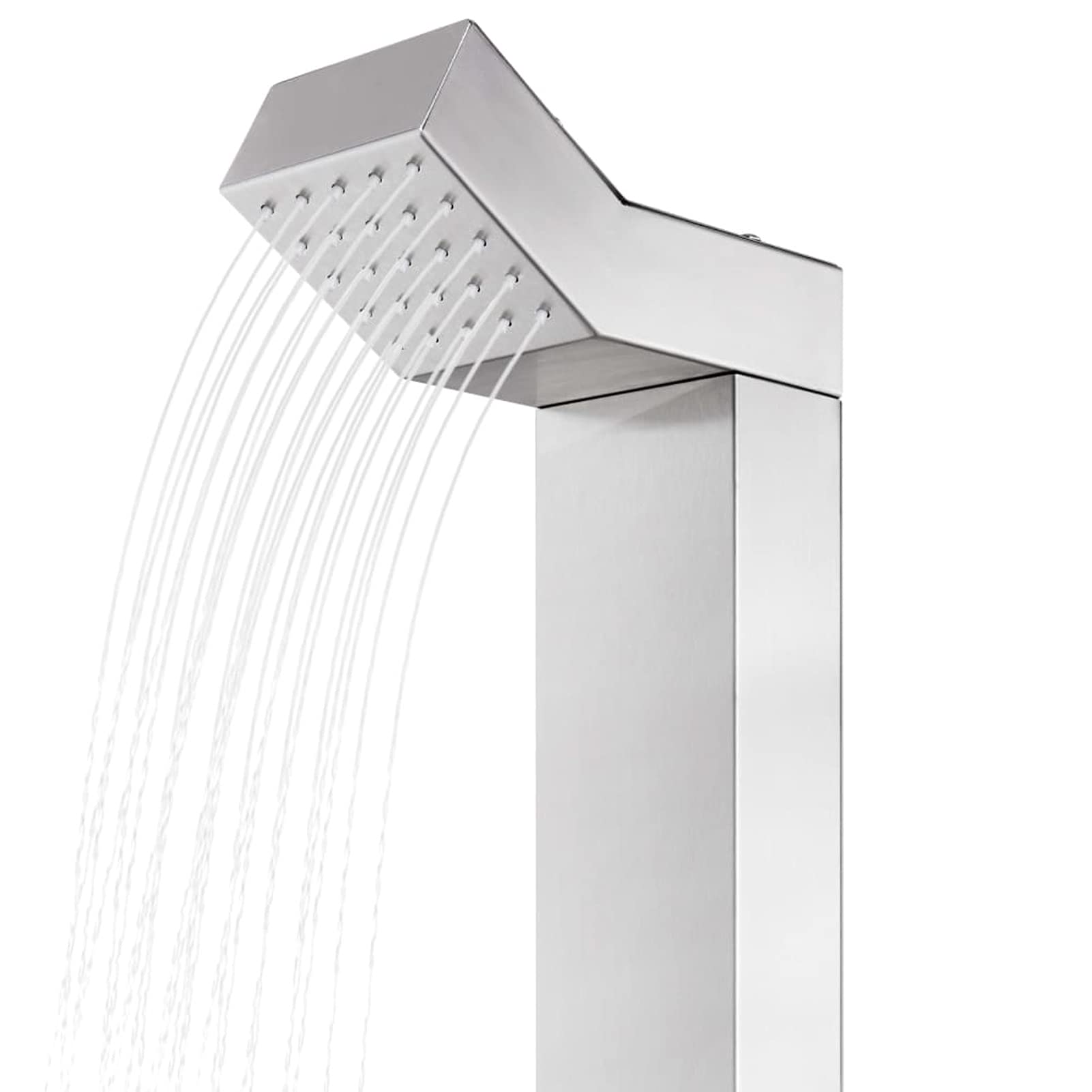 Chusui Doccia da Giardino con Base Marrone 225 cm in Acciaio Inox t,Doccia Solare da Giardino,Doccia da Esterno