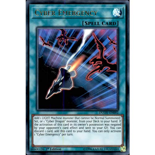 DUOV-EN092 1st Ed Cyber Emergency Ultra Rare Card Duel Overload Yu-Gi-Oh Single Card