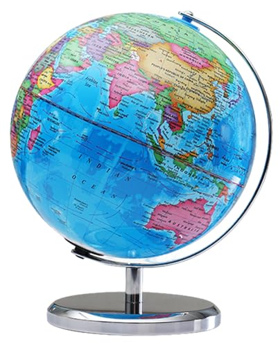 光る地球儀、直径20/23/30cm、スタンド付き卓上地球儀、LEDライト付き地球儀、英語版地球儀、地理教育地球儀、ギフト、教材、入学祝い、地球儀 (Large)