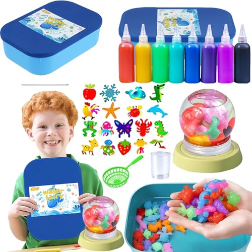 Aszaui Aqua Gelz Creative Set,Magic Water Elf,Aquagelz 3D Creative Set de Mágicos de Geles de Océano para Niños,Manualidades, 13 Botellas Juego Educativos Niños