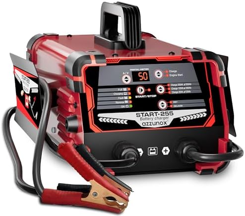 12V 24V Car Battery Charger & Engine Starter, 0-50A Automatic Bat...