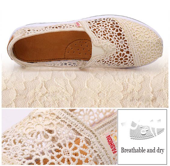 Women's Floral Embroidery Lace Mesh Air Cushion Sneakers,Comfortable Orthopedic Diabetic Walking Toning Shoes Breathable Slip On Platform Loafers4