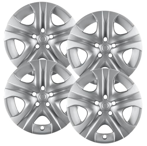 Hubcaps.com - Premium Quality 17" Silver Hubcaps fits 2013 2014 2015 2016 2017 and 2018 Toyota Rav4, Heavy Duty Construction (Set of 4) 61170AMS-4