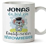 Mugffins Tasses Personnalisables pour TATOUEUR homme - En Allemand - Cadeau Personalisé- Koalifizierte Personalisierte - 11 oz / 330 ml