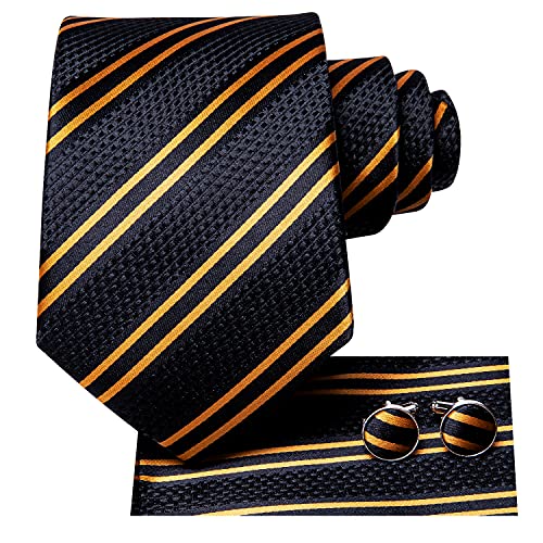 Image of Hi-Tie Men 63inches Tie Set Extra Long Necktie Paisley Tie Pocket Suqare Cufflinks Big and Tall Men Tie