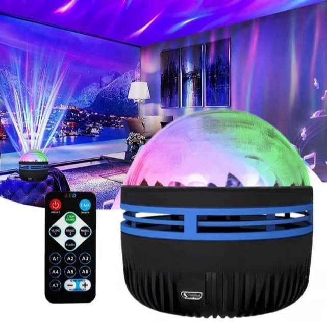 USB 2 in 1 Northern Lights and Ocean Wave Projector,Northern Galaxy Light with Remote Control, Aurora Lamp Bedroom Night Light Projector for Kids, Adult/Party/Gift (Farbe CD)