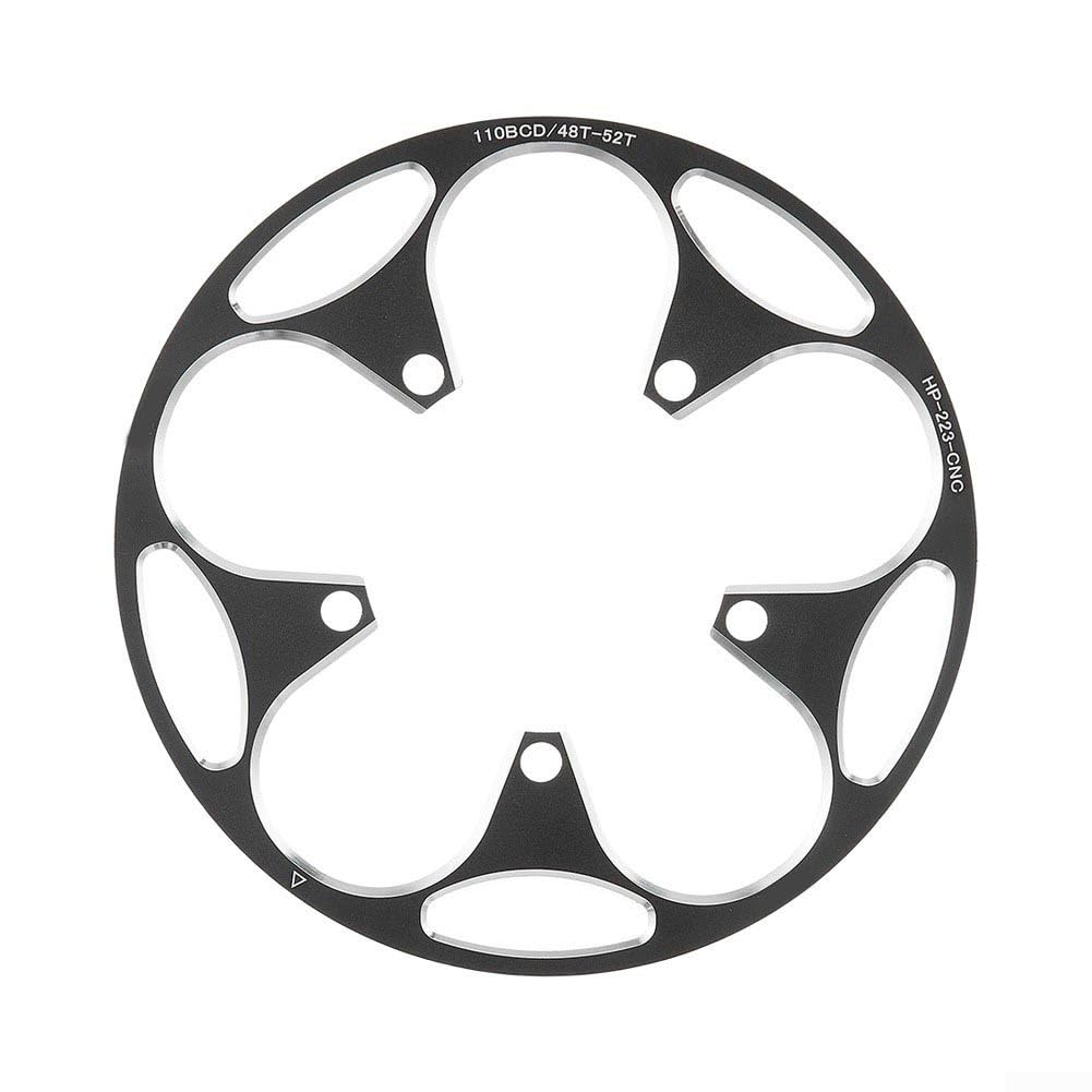 110Bcd Aluminum Chainring Guard, Lightweight Cnc Bicycle Sprocket Cover, 50T 54T 58T Bike Chain Protector, Anti Drop Chain Guide For Road Cycling(54-58T Black)