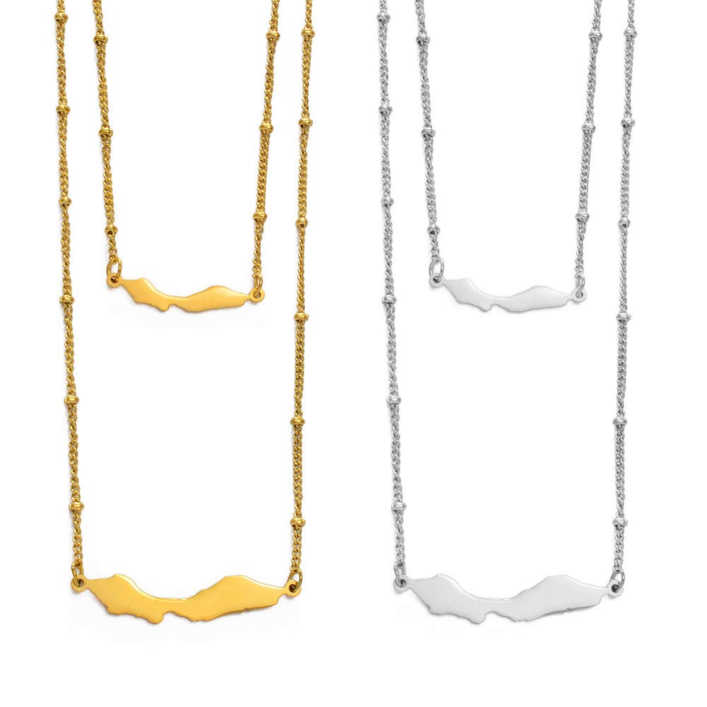 Kaart Hanger Ketting Voor Vrouwen Sleutelbeen Ketting Curacao