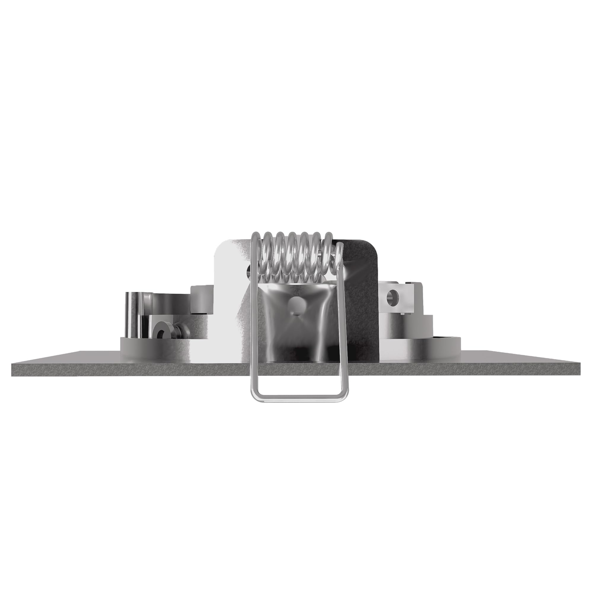 linovum® Decken Einbauleuchten 10er Set flach (36mm) eckig starr Edelstahl Optik - Einbaustrahler Set mit LED Module Leuchtmittel 4W warmweiß