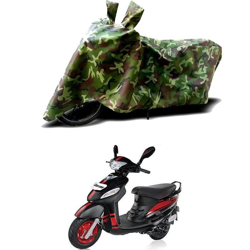 Image of 100% Water Resistant Bike Scooty Two Wheeler Body Cover Compatible for Mahindra Rodeo UZO /UV-Rays /Heat Protection /Birds Dropping /Scratchproof /Dust Proof /Waterproof /All Varient[Green MJ]