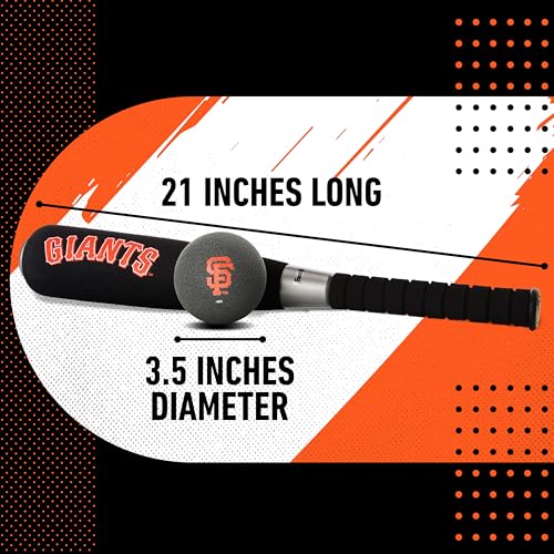 Image of Franklin Sports San Francisco Giants Foam Bat & Ball Set - 21 inch Soft Jumbo Team Baseball Bat and Ball Team Logo - MLB Official Licensed Product