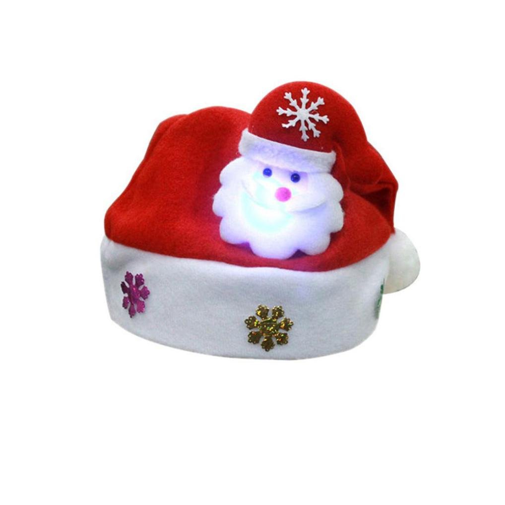 HUHU833 Christmas Hat, Adult LED Christmas Hat Xmas Gifts Cap (Santa Claus)