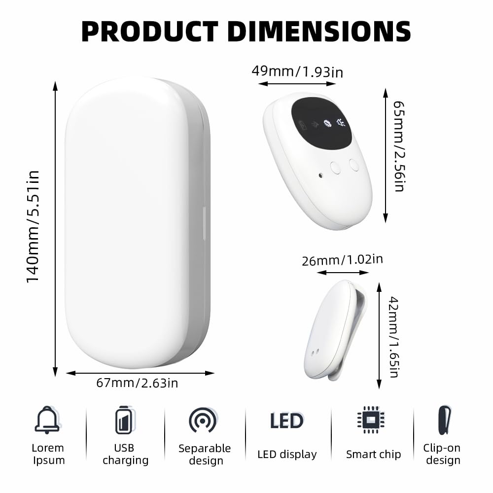 Wireless Allarme Enuresi Notturna, SGZIOO Allarme Pipì per Ragazzi Grils Vasino per Bambini Cura Degli Anziani Batteria Integrata con Suono 3 Modalità di Allarme