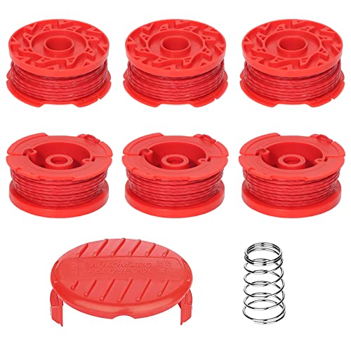 Image of CMZST080 CMZST0803 8pcs String Trimmer Line(0.08 inch,20Ft) with Cap Head,Weed Eater Wacker Replacement String Line,Compatible with Craftsman CMCST910 Series, CMCST910M1 CMCST910B