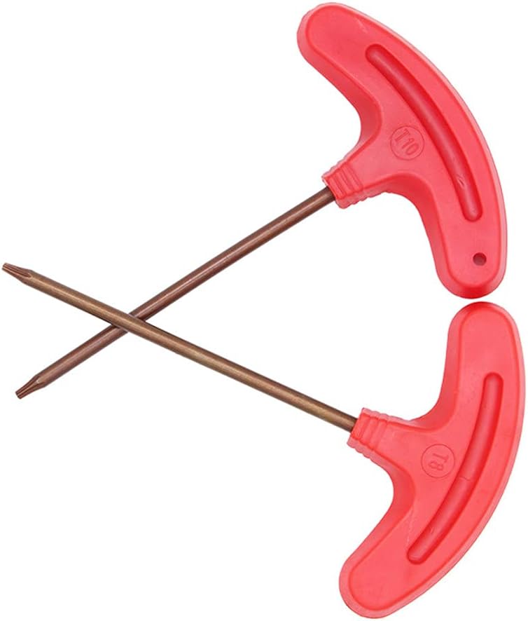GBJ Screwdriver T6 T7 T8 T9 T10 T15 T20 Torx Screwdriver S2 Flag Handle Star Driver Key Wrench Spanner (T-Handle T8 (3pcs))