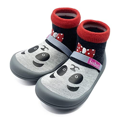 Feebee's Baby Sock Shoes Baby Walking Shoes Infant Non-Slip Lightweight Slippers with Soft Rubber Sole Baby Boys Girls Slip On Sneakers