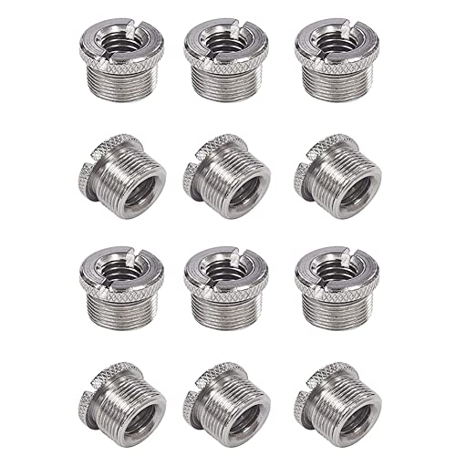12 Pezzi Serie Pollici Maschio a Convertitore di Microfono Adattatore a Vite Filettata Ora Rotelle per Supporti