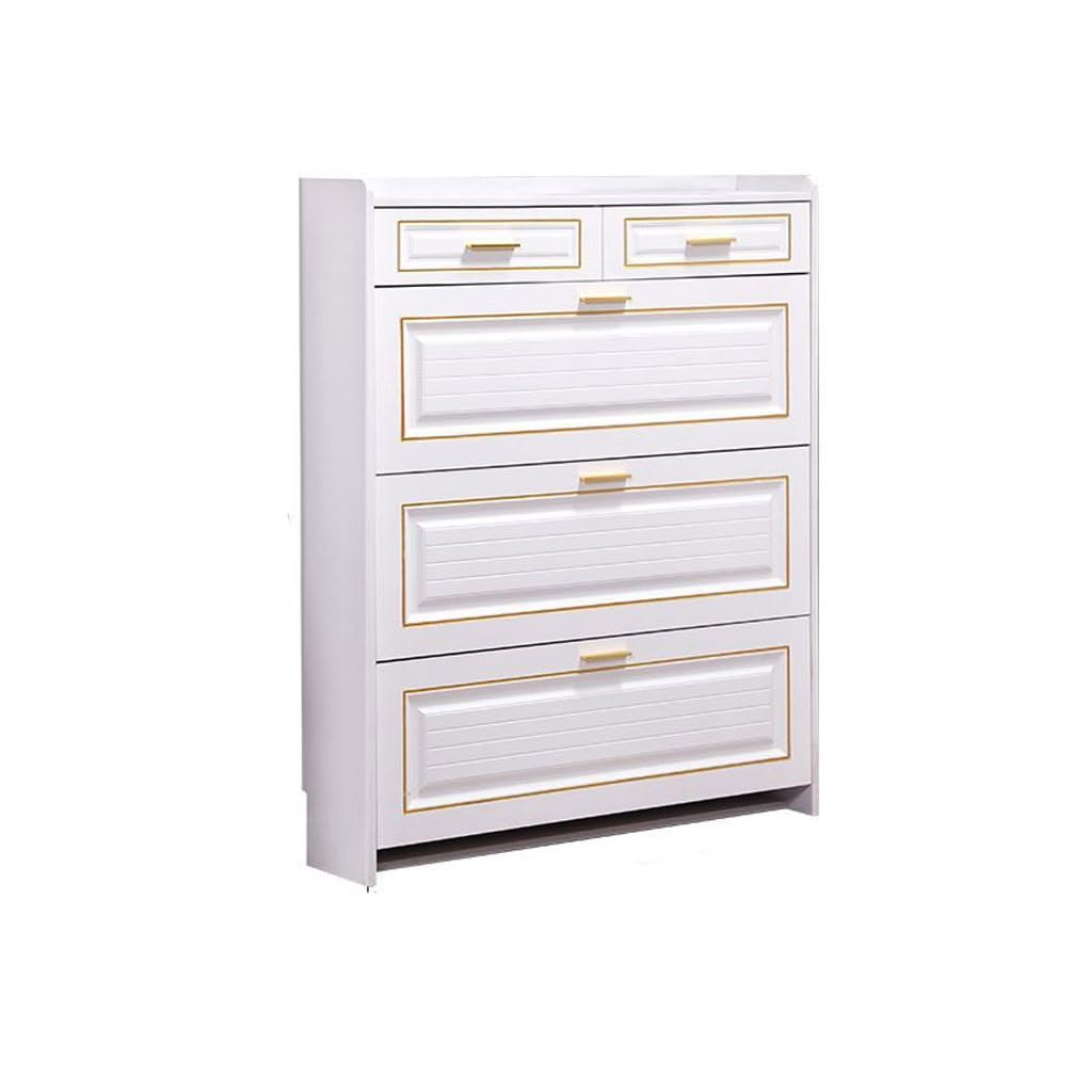 Sturdy Shoe Rack Shoe Organizers Tipping Bucket Shoe Cabinet Home Entrance Modern Narrow Entry Large Capacity Entrance Entrance Storage Locker Suitable for Closet Corridor Bedroom Entrance(L80cm)