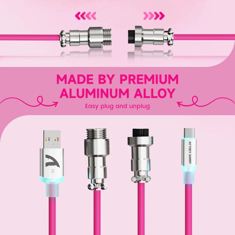 Amazon.com: ATTACK SHARK C01 Ultra Coiled USB C Cable Double