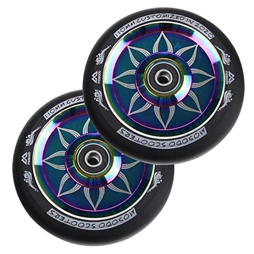 CXJYBH Roues de Scooter 1 pièces de Rechange de Scooters d'alliage de 110 mm avec des roulements for Poussoir/Coup de Pied/Scooter Sculptant 2pcs / Set Roue Trotinette Freestyle 100mm