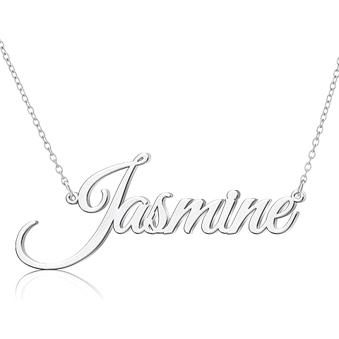 Custom Name Necklace Personalized Sterling Silver Necklaces for Women Customized Ne...