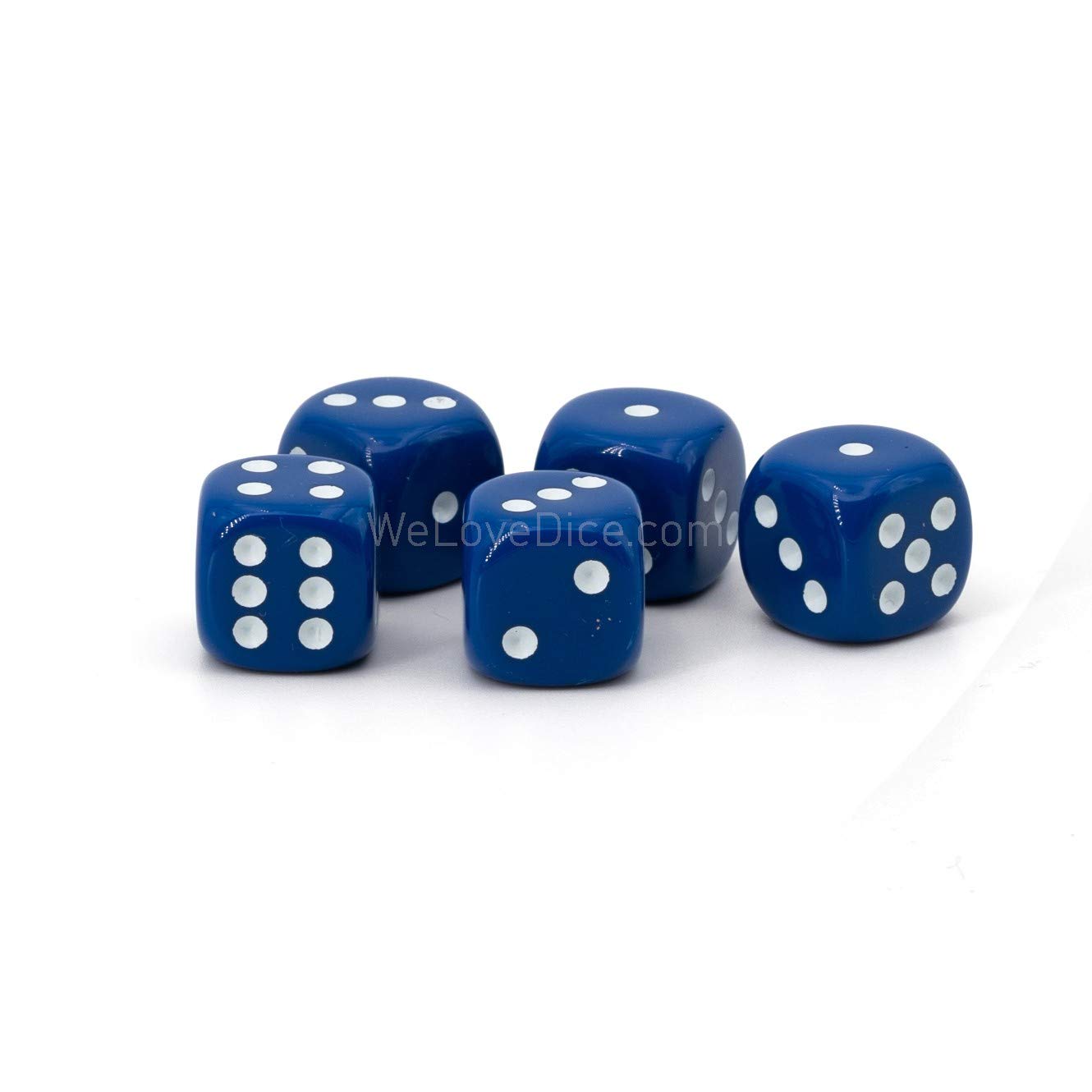 WeLoveDice 12mm W6 Würfel Dunkelblau/weiß – 10 Stück, Made In Germany