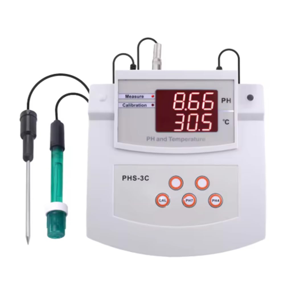 Misuratore di acidità PHS-3C da tavolo con calibrazione PH e temperatura, tester multiparametro PH/Temperatura, analizzatore di qualità dell'acqua di laboratorio, spina europea.