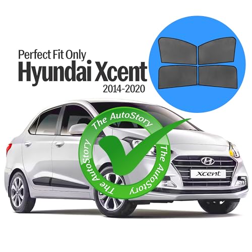 Image of AutoStory Custom Fit Black Mesh Car Sunshade for Xcent 2014-2020 | UV & Heat Protection Car Window Curtains | Privacy Car Sun Shade | Breathable Vehicle Specific Side Window Shades