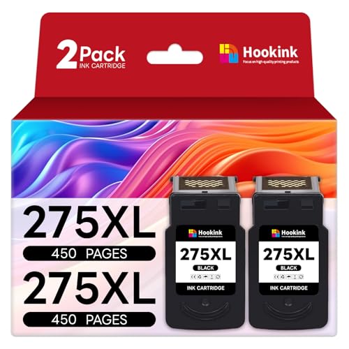 Image of 275XL PG-275XL Black Ink Cartridge Replacement for Canon 275 XL Black Ink Cartridge (2-Pack) Use with PIXMA TR4720 TS3522 TR4700 TS3722 TS3500 TS3520 TS3720 TR4722 Printer