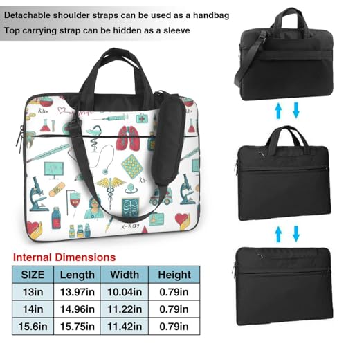 abstraction biology chemistry4 Print Large Capacity Portable Crossbody Cute Laptop Bag For Women Men, 13 14 15.6 in2