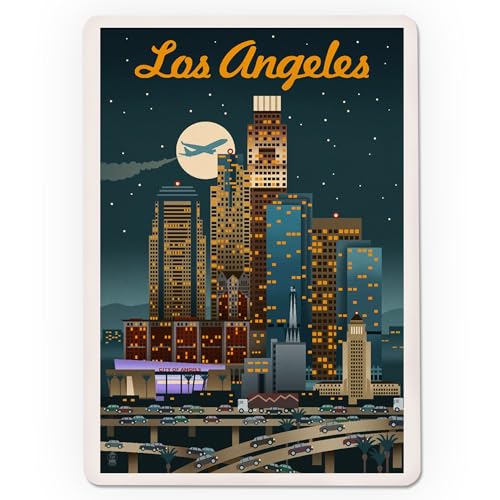 Lantern Press Los Angeles, California, Retro Skyline, Naipes Póker miniatura 3