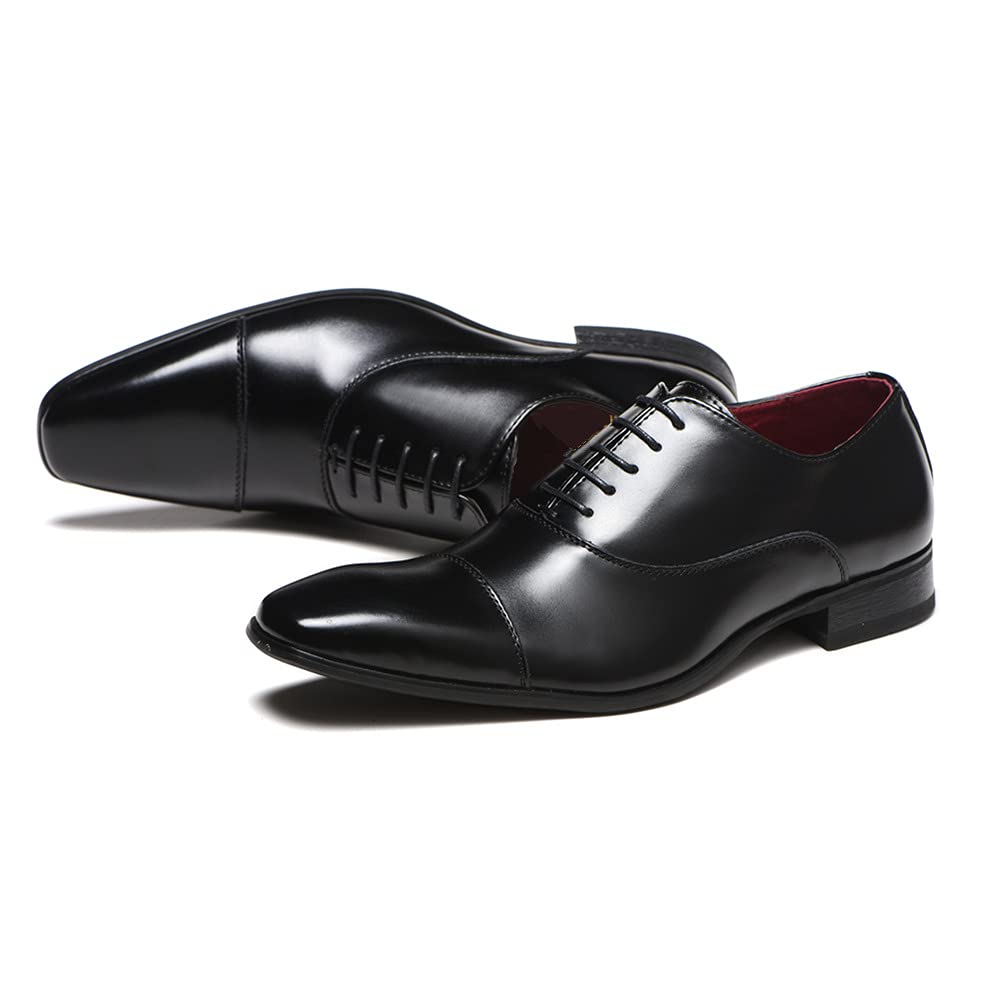 Scarpe eleganti da uomo Stringate Punta quadrata brunita oxford in pelle PU Suola gomma Antiscivolo Low Top Business