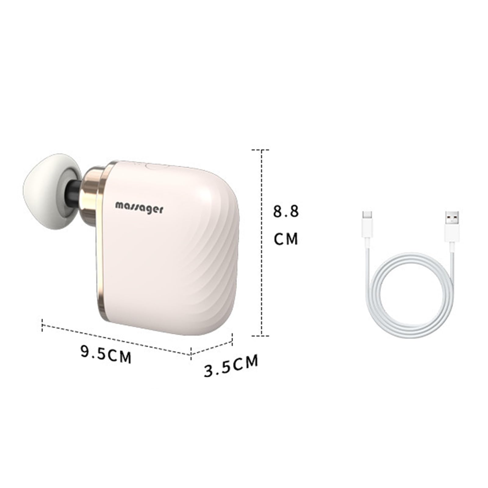 Pocket Massage Gun, Mini Massagepistole, Tiefenmassagegerät mit 3 Massageaufsätzen und 4 Geschwindigkeiten, Klein & Leise Muskel Percussion Massagegerät, Handmassagegerät für Rücken Nacken Beine