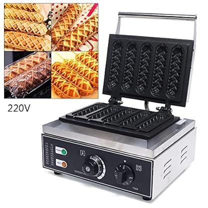 Loobiiny Profi French hot dog Stick Edelstahl Knusprige Maschine Kommerziell Lolly Hot Dogs Maschine Waffelautomat Waffel Baker Eisen – Bild 3