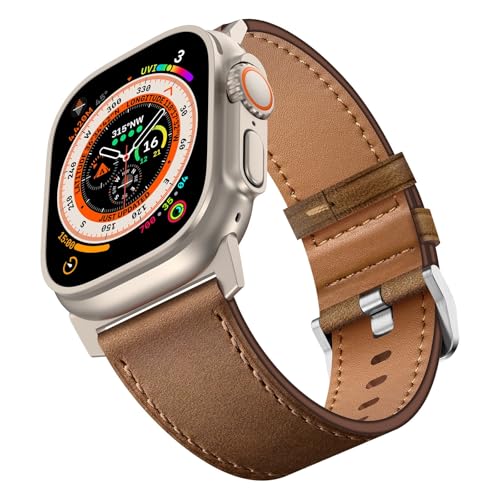 Bracelet en cuir pleine fleur Apple Watch pour remplacer le silicone irritant