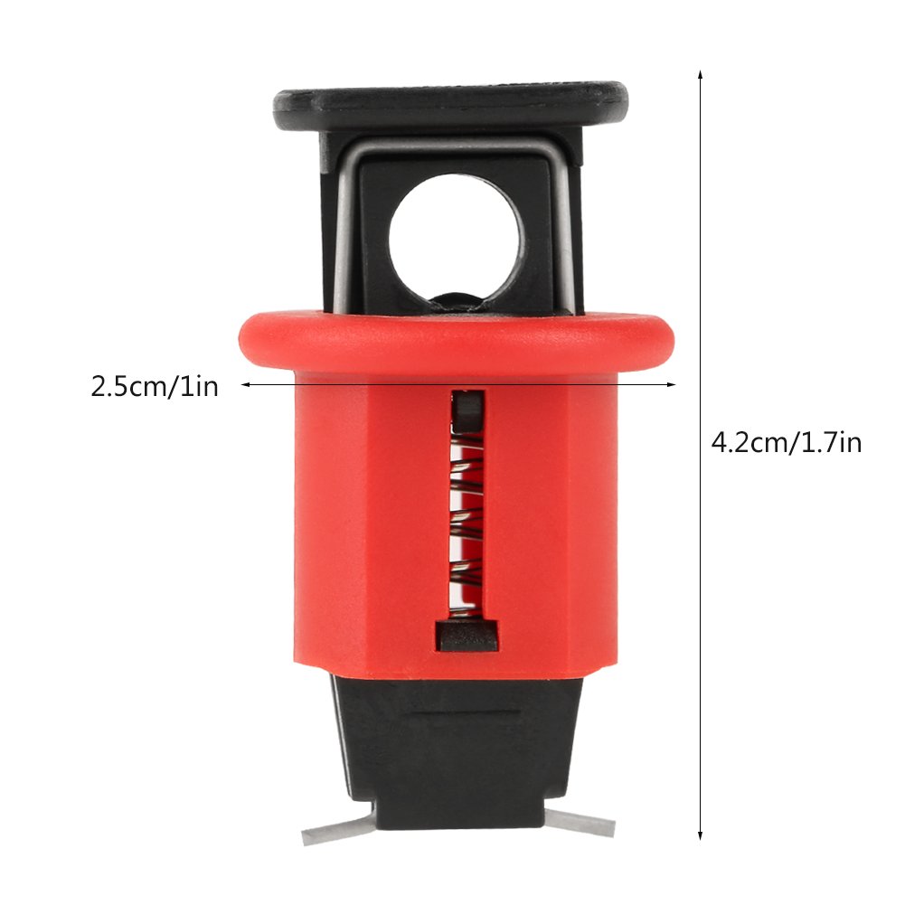 Circuit Breaker Lockout Insulated Electrical Safety Lockout with Humanized Button Design Red Locks in Both Open and Close States