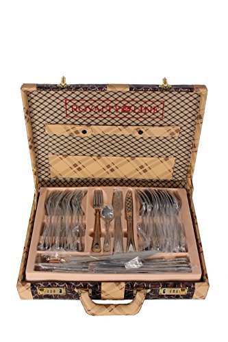 Royalty Line - Set di posate da 72 pezzi con valigetta in acciaio inox 18/10