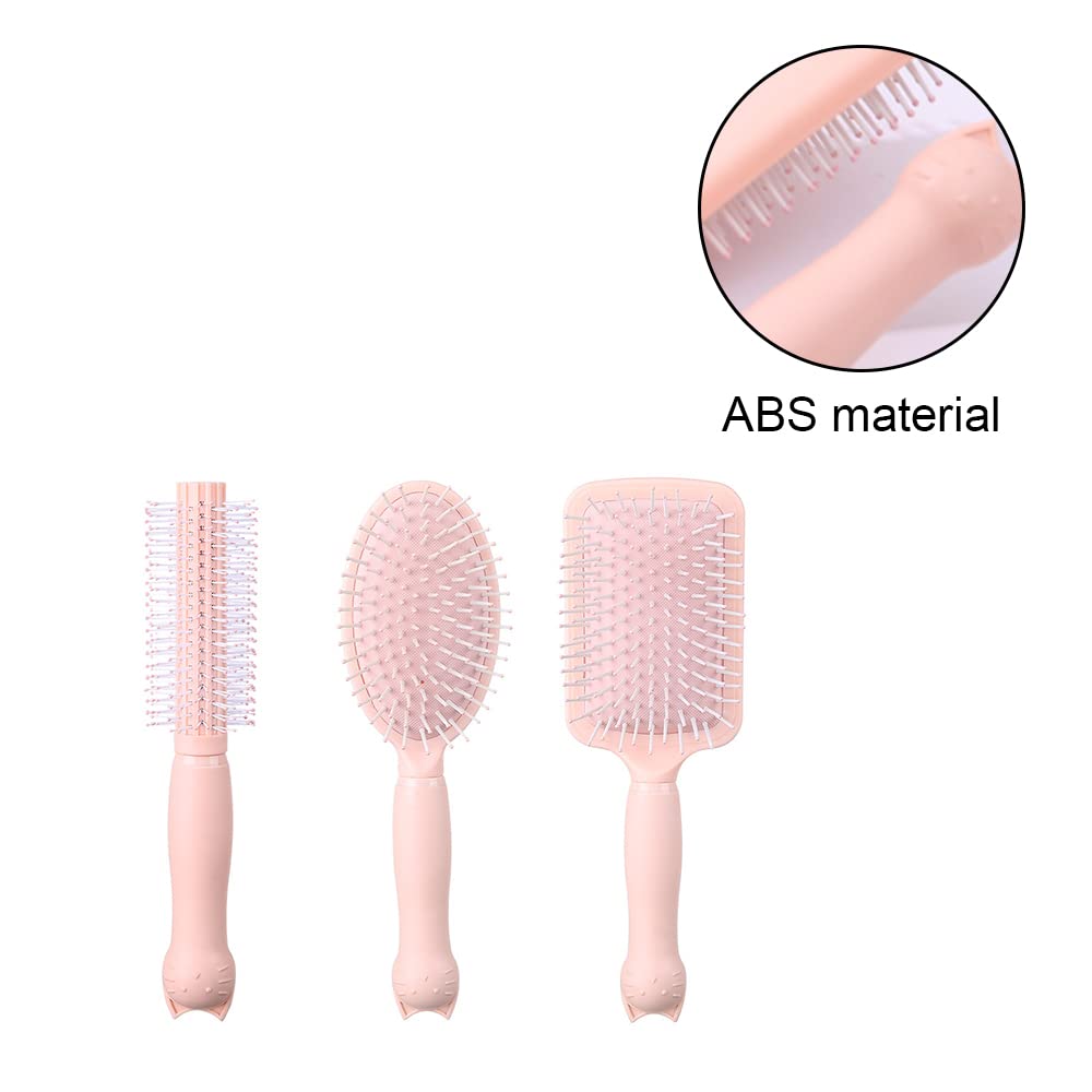 Hair Brush Set - Women & Men Paddle Brush, All Hair Types, Wet or Dry, Detangle & Massage, pink - Image 3