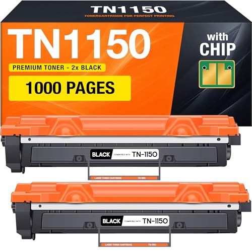 Supply Guy TN1150 TN 1150 Cartuchos de Toner con Chip Compatible para Brother HL L1240W DCP L1640W DCP L1660W HL L1242W DCP L1642W   Negro Multipack (2X Toner)